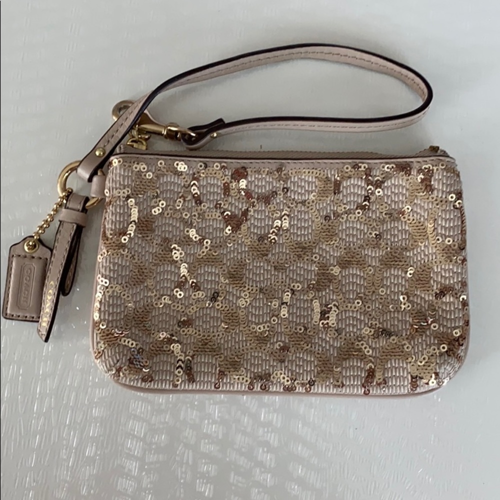 Coach sequin wristlet